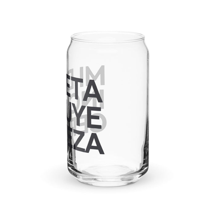 Mi Dieta Incluye Cerveza Exclusive Art Piece Can-Shaped Glass Home Office Work Mexican Spanish Pride Gift Cup One-Of-A-Kind Calligraphy Glass | M8 Mexicada