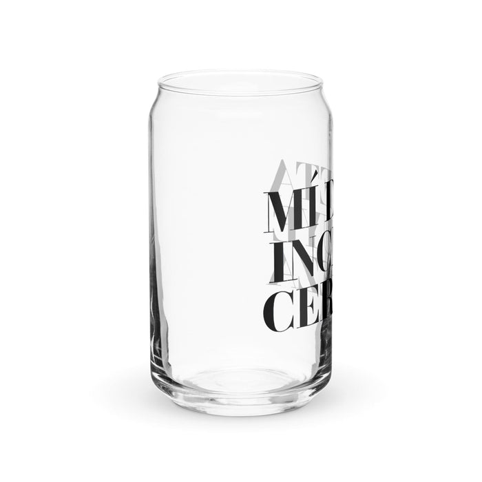 Mi Dieta Incluye Cerveza Exclusive Art Piece Can-Shaped Glass Home Office Work Mexican Spanish Pride Gift Cup One-Of-A-Kind Calligraphy Glass | M10 Mexicada