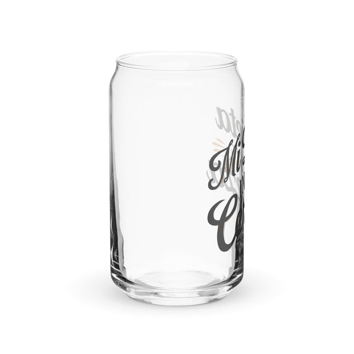 Mi Dieta Incluye Cerveza Exclusive Art Piece Can-Shaped Glass Home Office Work Mexican Spanish Pride Gift Cup One-Of-A-Kind Calligraphy Glass | M23 Mexicada