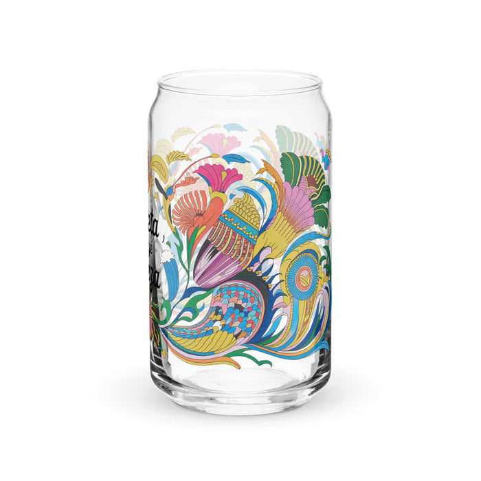 Mi Dieta Incluye Cerveza Exclusive Art Piece Can-Shaped Glass Home Office Work Mexican Spanish Pride Gift Cup One-Of-A-Kind Calligraphy Glass | M28 Mexicada