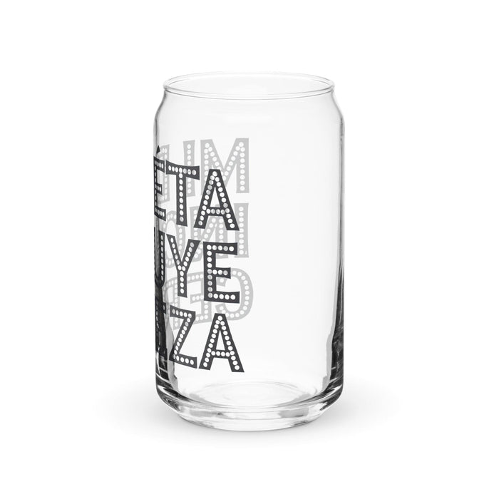 Mi Dieta Incluye Cerveza Exclusive Art Piece Can-Shaped Glass Home Office Work Mexican Spanish Pride Gift Cup One-Of-A-Kind Calligraphy Glass | M31 Mexicada