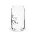 Agua Bendita Exclusive Art Piece Can-Shaped Glass Home Office Work Mexican Spanish Pride Gift Cup One-Of-A-Kind Calligraphy Glass | A27 Mexicada