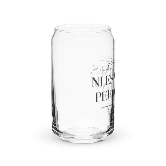 Ni Es Viernes, Pero Bueno Exclusive Art Piece Can-Shaped Glass Home Office Work Mexican Spanish Pride Gift Cup One-Of-A-Kind Calligraphy Glass | N7 Mexicada