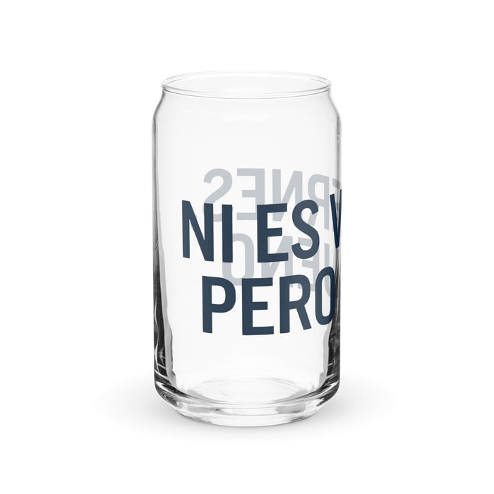 Ni Es Viernes, Pero Bueno Exclusive Art Piece Can-Shaped Glass Home Office Work Mexican Spanish Pride Gift Cup One-Of-A-Kind Calligraphy Glass | N21 Mexicada