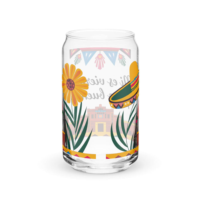 Ni Es Viernes, Pero Bueno Exclusive Art Piece Can-Shaped Glass Home Office Work Mexican Spanish Pride Gift Cup One-Of-A-Kind Calligraphy Glass | N26 Mexicada