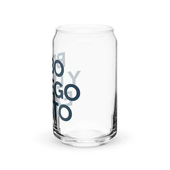 Bebo Y Luego Existo Exclusive Art Piece Can-Shaped Glass Home Office Work Mexican Spanish Pride Gift Cup One-Of-A-Kind Calligraphy Glass | B6 Mexicada