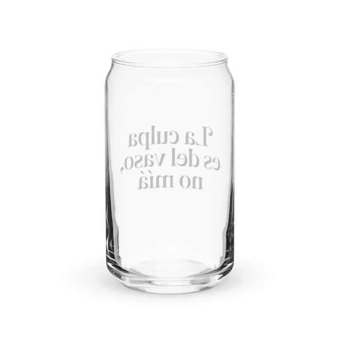 La Culpa Es Del Vaso, No Mía Exclusive Art Piece Can-Shaped Glass Home Office Work Mexican Spanish Pride Gift Cup One-Of-A-Kind Calligraphy Glass | L16 Mexicada