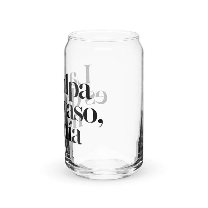 La Culpa Es Del Vaso, No Mía Exclusive Art Piece Can-Shaped Glass Home Office Work Mexican Spanish Pride Gift Cup One-Of-A-Kind Calligraphy Glass | L17 Mexicada