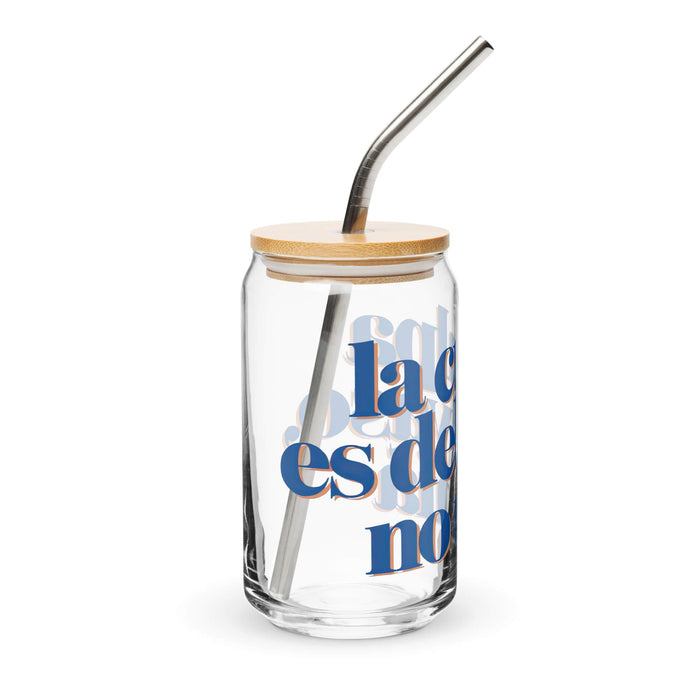 La Culpa Es Del Vaso, No Mía Exclusive Art Piece Can-Shaped Glass Home Office Work Mexican Spanish Pride Gift Cup One-Of-A-Kind Calligraphy Glass | L27 Mexicada