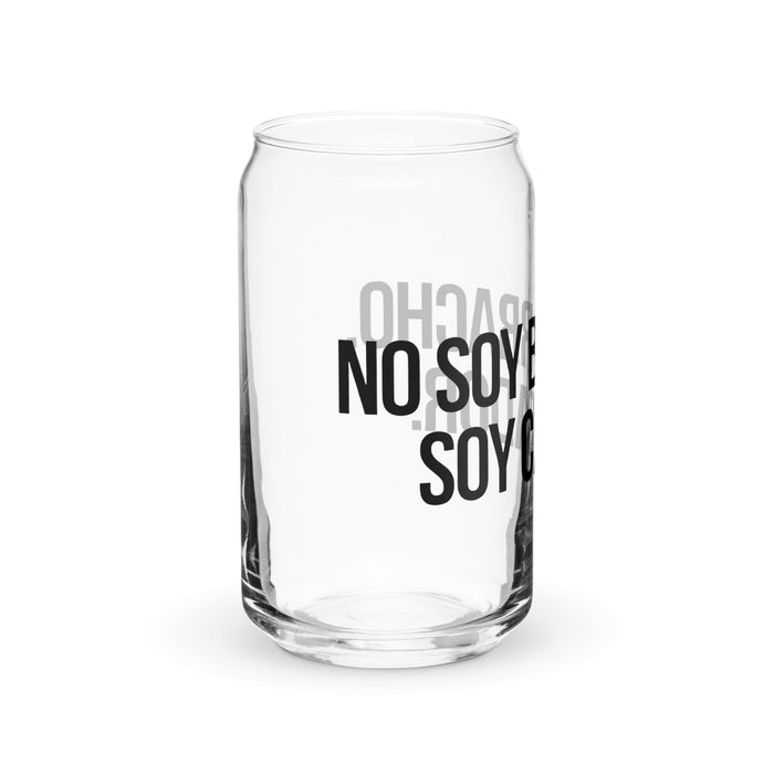 No Soy Borracho, Soy Catador Exclusive Art Piece Can-Shaped Glass Home Office Work Mexican Spanish Pride Gift Cup One-Of-A-Kind Calligraphy Glass | N7 Mexicada