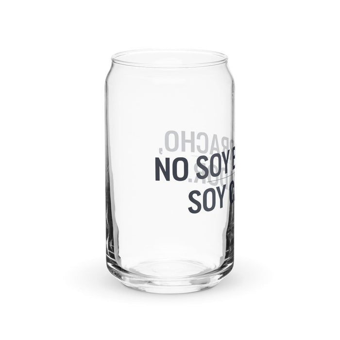 No Soy Borracho, Soy Catador Exclusive Art Piece Can-Shaped Glass Home Office Work Mexican Spanish Pride Gift Cup One-Of-A-Kind Calligraphy Glass | N9 Mexicada