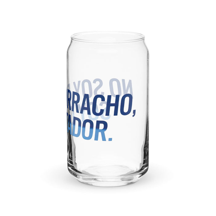 No Soy Borracho, Soy Catador Exclusive Art Piece Can-Shaped Glass Home Office Work Mexican Spanish Pride Gift Cup One-Of-A-Kind Calligraphy Glass | N10 Mexicada