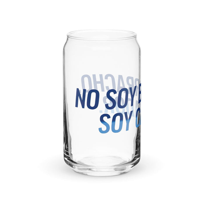 No Soy Borracho, Soy Catador Exclusive Art Piece Can-Shaped Glass Home Office Work Mexican Spanish Pride Gift Cup One-Of-A-Kind Calligraphy Glass | N10 Mexicada