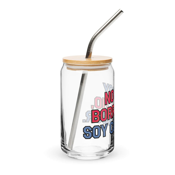 No Soy Borracho, Soy Catador Exclusive Art Piece Can-Shaped Glass Home Office Work Mexican Spanish Pride Gift Cup One-Of-A-Kind Calligraphy Glass | N20 Mexicada