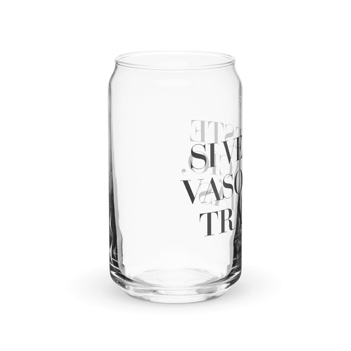 Si Ves Este Vaso Vacío, Trae Más Exclusive Art Piece Can-Shaped Glass Home Office Work Mexican Spanish Pride Gift Cup One-Of-A-Kind Calligraphy Glass | S13 Mexicada