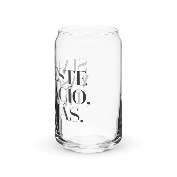 Si Ves Este Vaso Vacío, Trae Más Exclusive Art Piece Can-Shaped Glass Home Office Work Mexican Spanish Pride Gift Cup One-Of-A-Kind Calligraphy Glass | S15 Mexicada