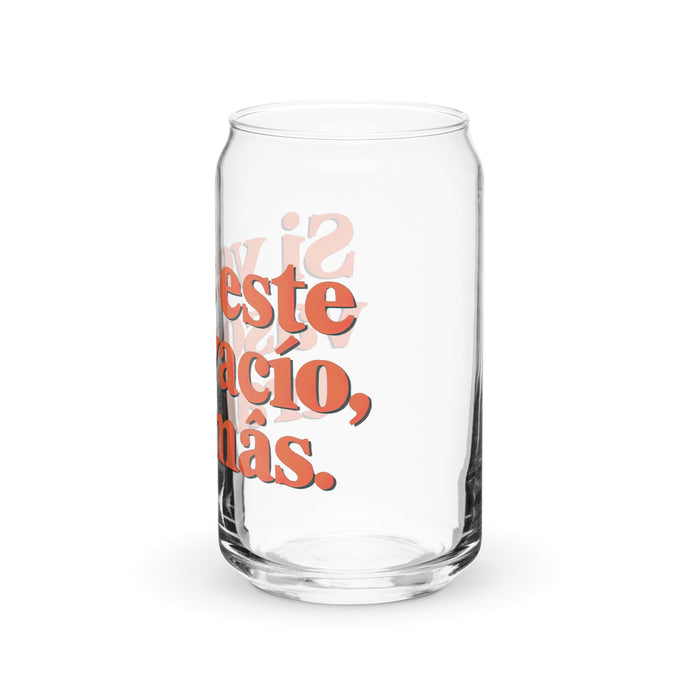 Si Ves Este Vaso Vacío, Trae Más Exclusive Art Piece Can-Shaped Glass Home Office Work Mexican Spanish Pride Gift Cup One-Of-A-Kind Calligraphy Glass | S20 Mexicada