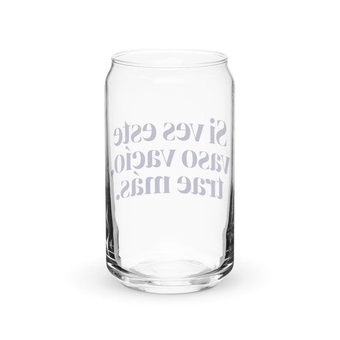 Si Ves Este Vaso Vacío, Trae Más Exclusive Art Piece Can-Shaped Glass Home Office Work Mexican Spanish Pride Gift Cup One-Of-A-Kind Calligraphy Glass | S22 Mexicada