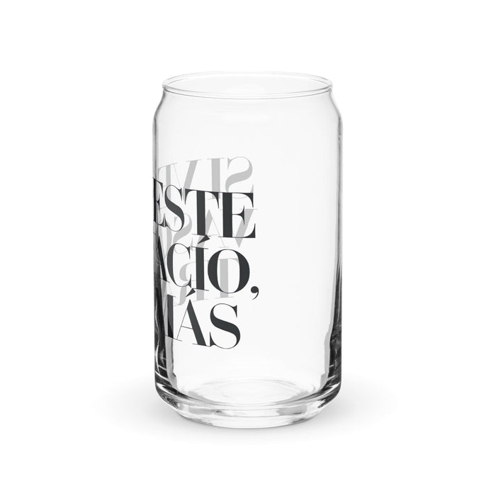 Si Ves Este Vaso Vacío, Trae Más Exclusive Art Piece Can-Shaped Glass Home Office Work Mexican Spanish Pride Gift Cup One-Of-A-Kind Calligraphy Glass | S23 Mexicada