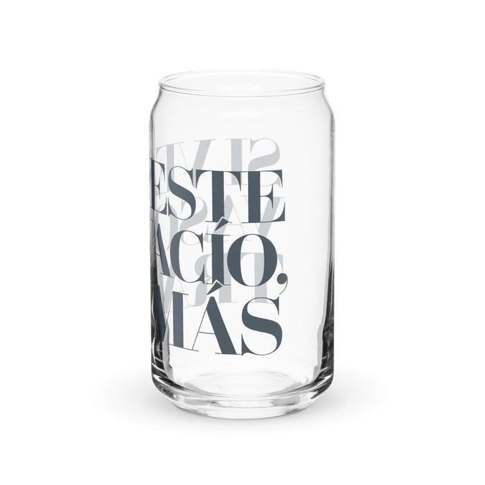 Si Ves Este Vaso Vacío, Trae Más Exclusive Art Piece Can-Shaped Glass Home Office Work Mexican Spanish Pride Gift Cup One-Of-A-Kind Calligraphy Glass | S25 Mexicada