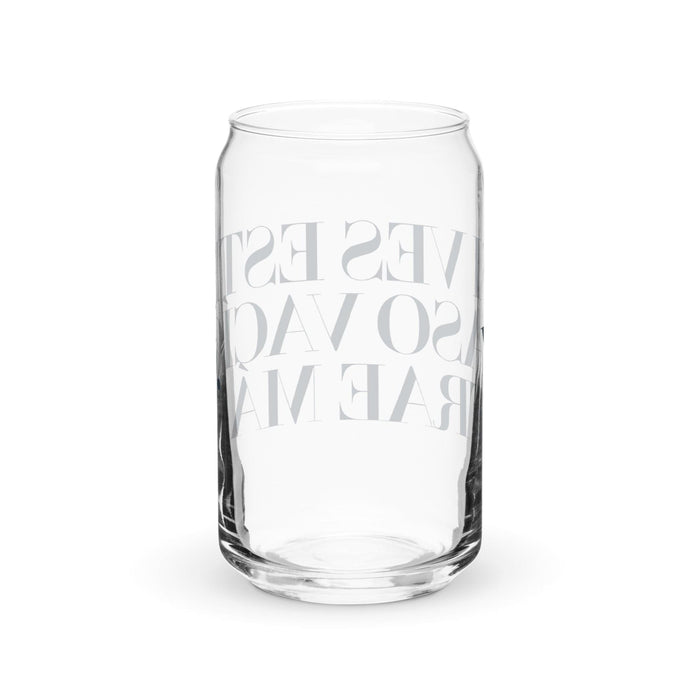 Si Ves Este Vaso Vacío, Trae Más Exclusive Art Piece Can-Shaped Glass Home Office Work Mexican Spanish Pride Gift Cup One-Of-A-Kind Calligraphy Glass | S27 Mexicada