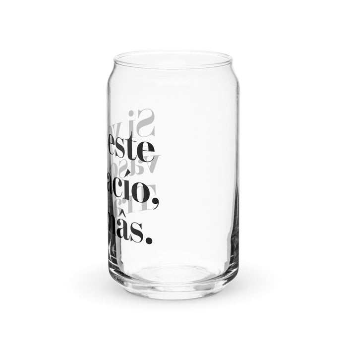 Si Ves Este Vaso Vacío, Trae Más Exclusive Art Piece Can-Shaped Glass Home Office Work Mexican Spanish Pride Gift Cup One-Of-A-Kind Calligraphy Glass | S40 Mexicada