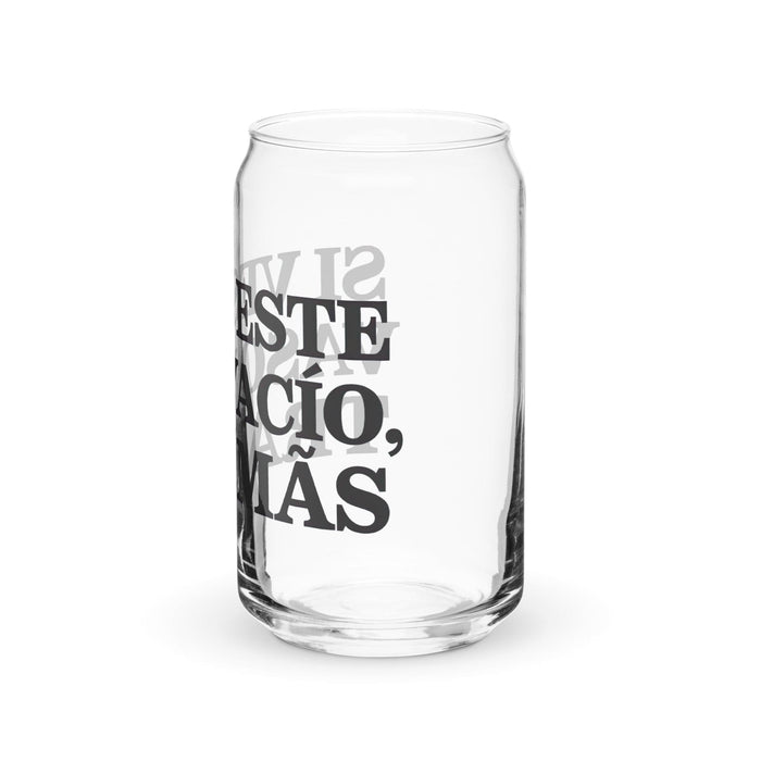 Si Ves Este Vaso Vacío, Trae Más Exclusive Art Piece Can-Shaped Glass Home Office Work Mexican Spanish Pride Gift Cup One-Of-A-Kind Calligraphy Glass | S51 Mexicada