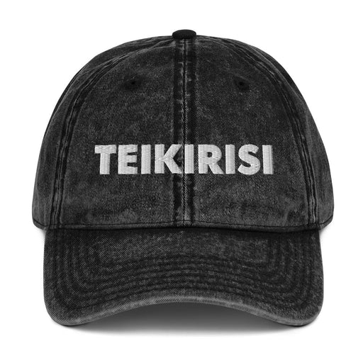 Embroidered Teikirisi - Take It Easy Funny Spanish Saying Vintage Twill Cap Mexicada Black