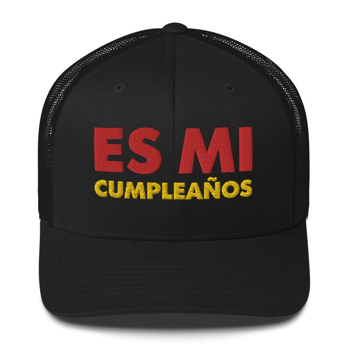 Embroidered Es Mi Cumpleanos It's My Birthday Funny Party Supplies Retro Trucker Hat Mexicada Black