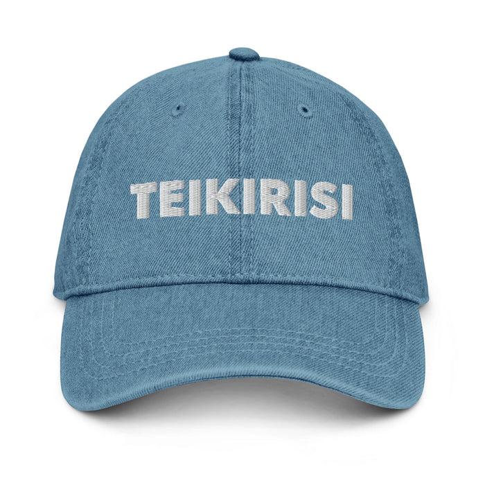 Embroidered Teikirisi - Take It Easy Funny Spanish Saying Slang Denim Hat Mexicada Blue