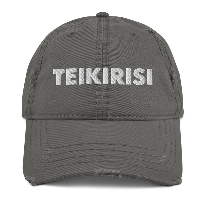 Embroidered Teikirisi - Take It Easy Funny Spanish Saying Distressed Dad Hat Mexicada Charcoal Grey