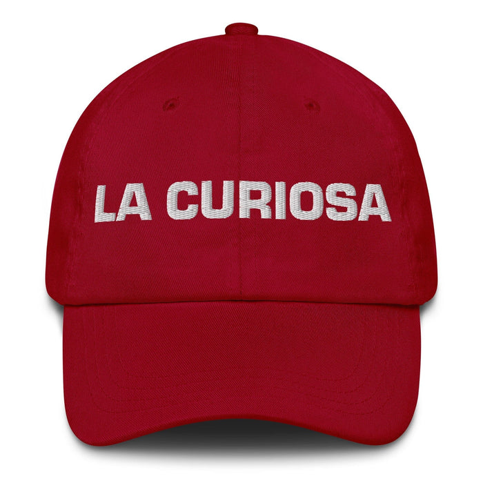 La Curiosa The Curious One Mexican Spanish Pride Gift Regalo Dad Hat Mexicada Cranberry