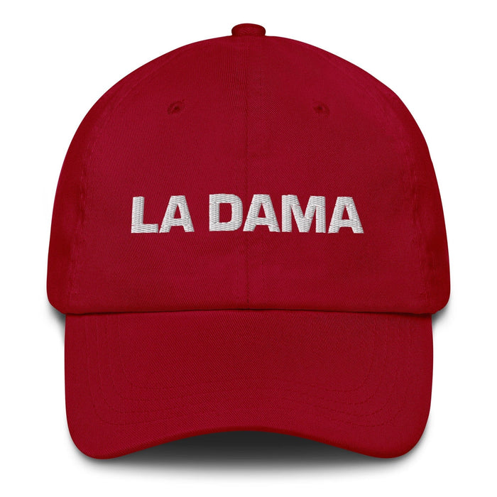 La Dama The Lady Mexican Spanish Pride Gift Regalo Dad Hat Mexicada Cranberry