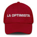 La Optimista The Optimistic One Mexican Spanish Pride Gift Regalo Dad Hat Mexicada Cranberry