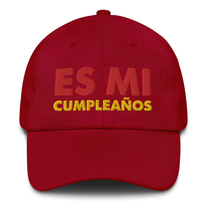 Embroidered Es Mi Cumpleanos It's My Birthday Funny Party Supplies Dad Hat Mexicada Cranberry