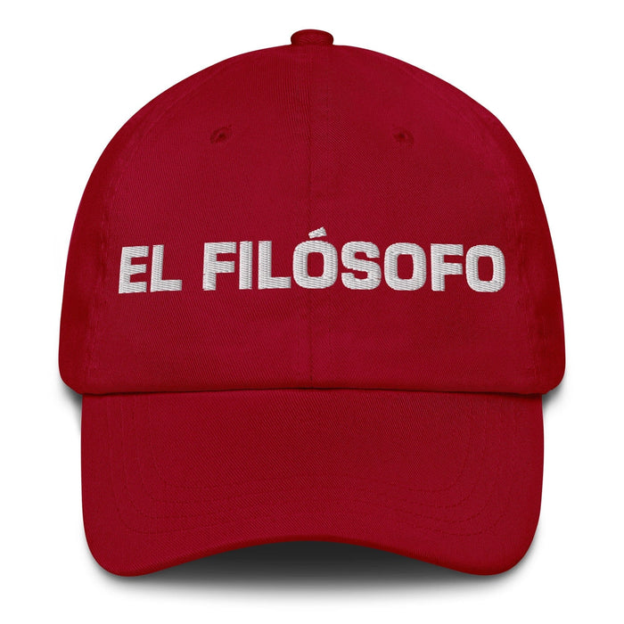 El Filósofo The Philosopher Mexican Spanish Pride Gift Regalo Dad Hat Mexicada Cranberry