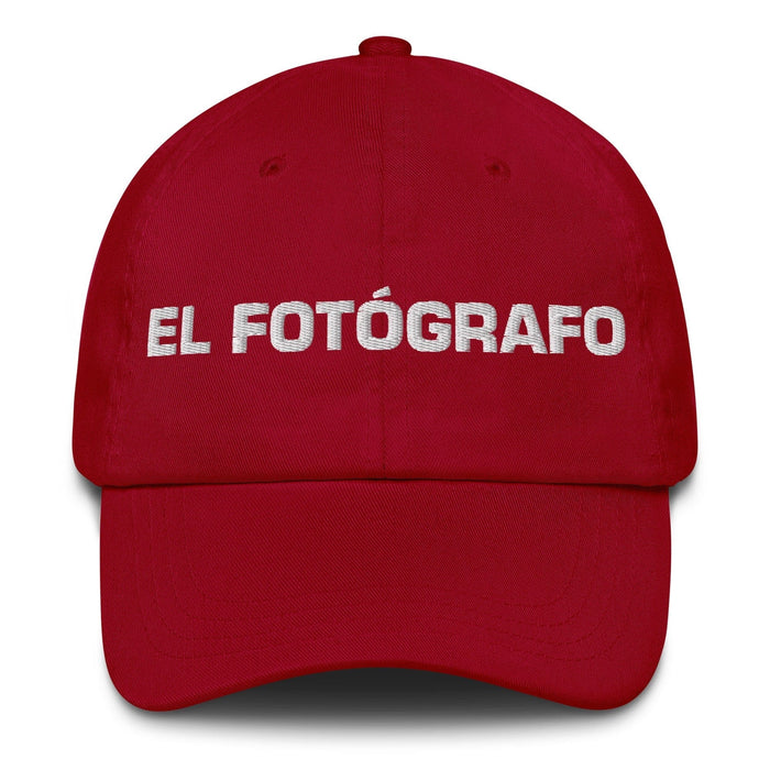 El Fotógrafo The Photographer Mexican Spanish Pride Gift Regalo Dad Hat Mexicada Cranberry