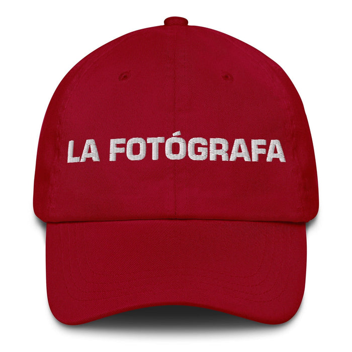 La Fotógrafa The Photographer Mexican Spanish Pride Gift Regalo Dad Hat Mexicada Cranberry