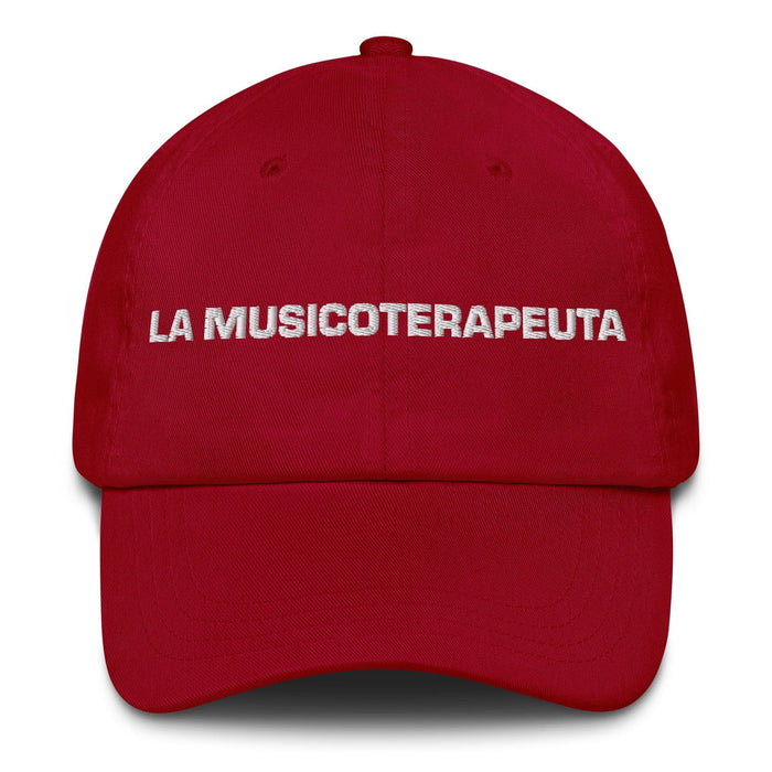 La Musicoterapeuta The Music Therapist Mexican Spanish Pride Gift Regalo Dad Hat Mexicada Cranberry