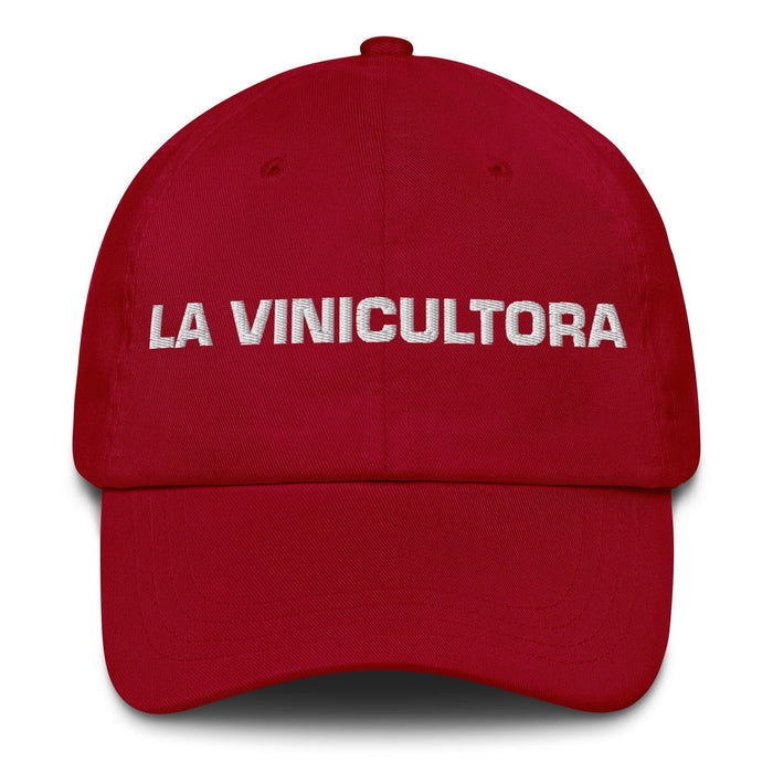 La Vinicultora The Winemaker Mexican Spanish Pride Gift Regalo Dad Hat Mexicada Cranberry