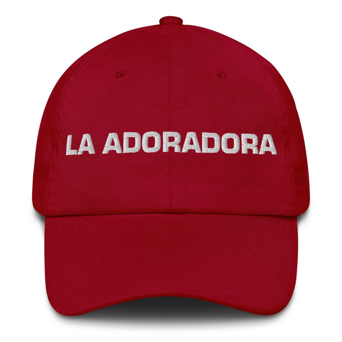 La Adoradora The Worshiper Mexican Spanish Pride Gift Regalo Dad Hat Mexicada Cranberry