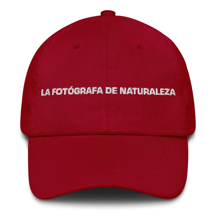 La Fotógrafa De Naturaleza The Nature Photographer Mexican Spanish Pride Gift Regalo Dad Hat Mexicada Cranberry