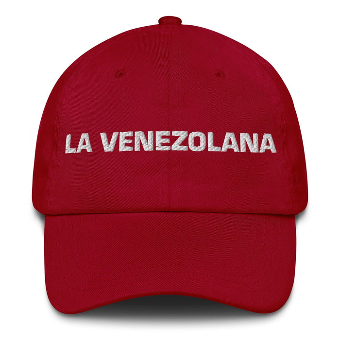 La Venezolana The Venezuelan Mexican Spanish Pride Gift Regalo Dad Hat Mexicada Cranberry