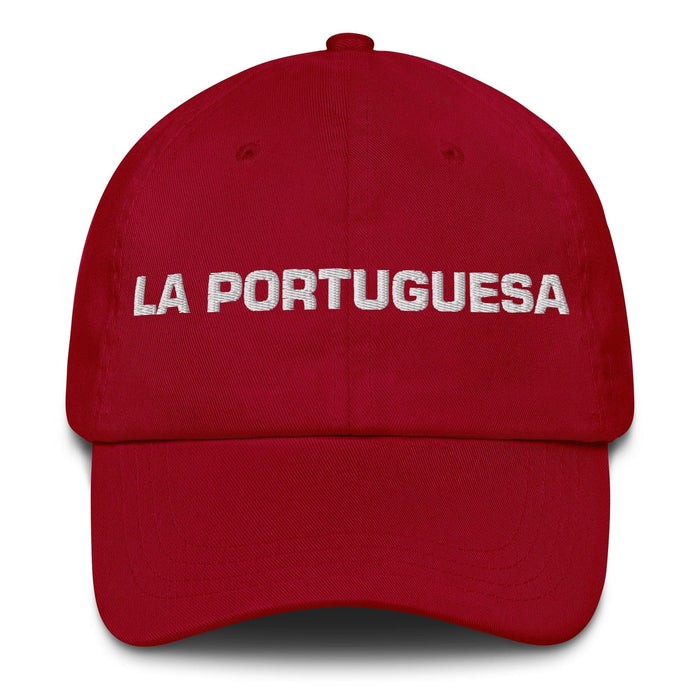 La Portuguesa The Portuguese Mexican Spanish Pride Gift Regalo Dad Hat Mexicada Cranberry