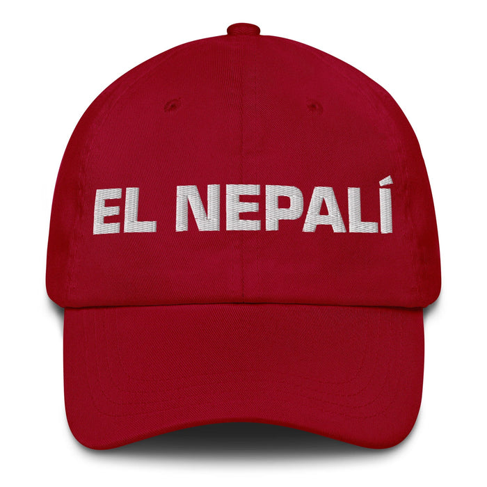 El Nepalí The Nepali Mexican Spanish Pride Gift Regalo Dad Hat Mexicada Cranberry