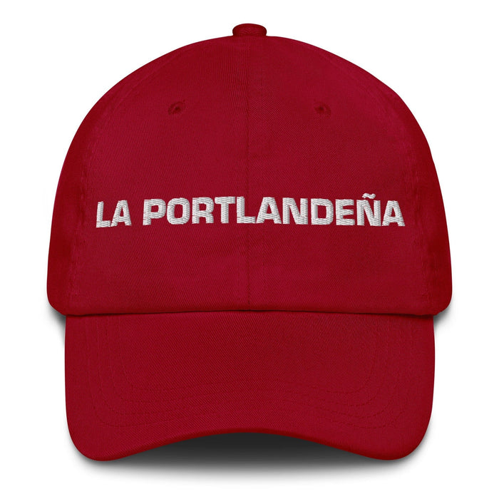 La Portlandeña The Portland Resident Mexican Spanish Pride Gift Regalo Dad Hat Mexicada Cranberry