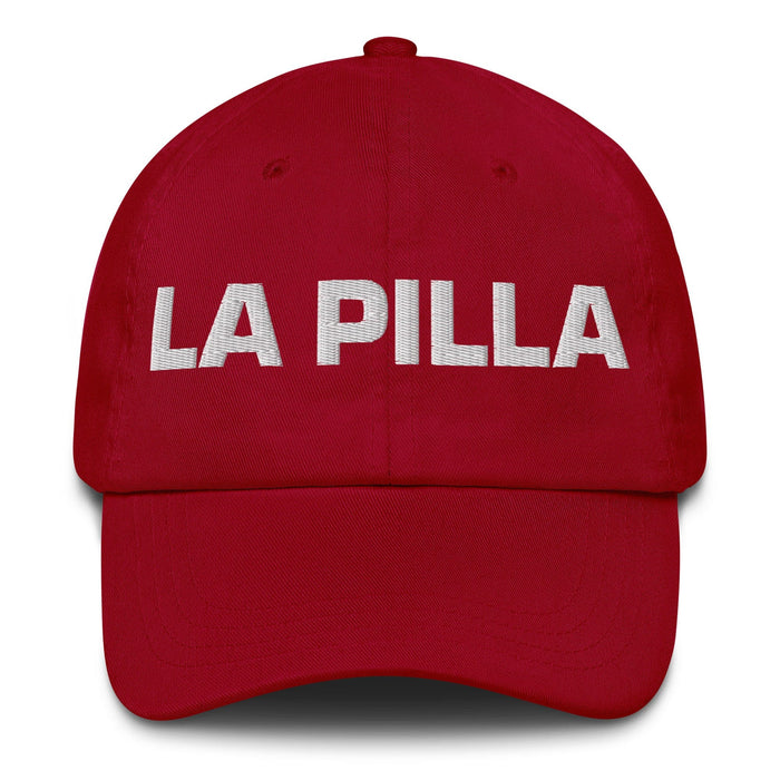 La Pilla The Rascal Mexican Spanish Pride Gift Regalo Dad Hat Mexicada Cranberry