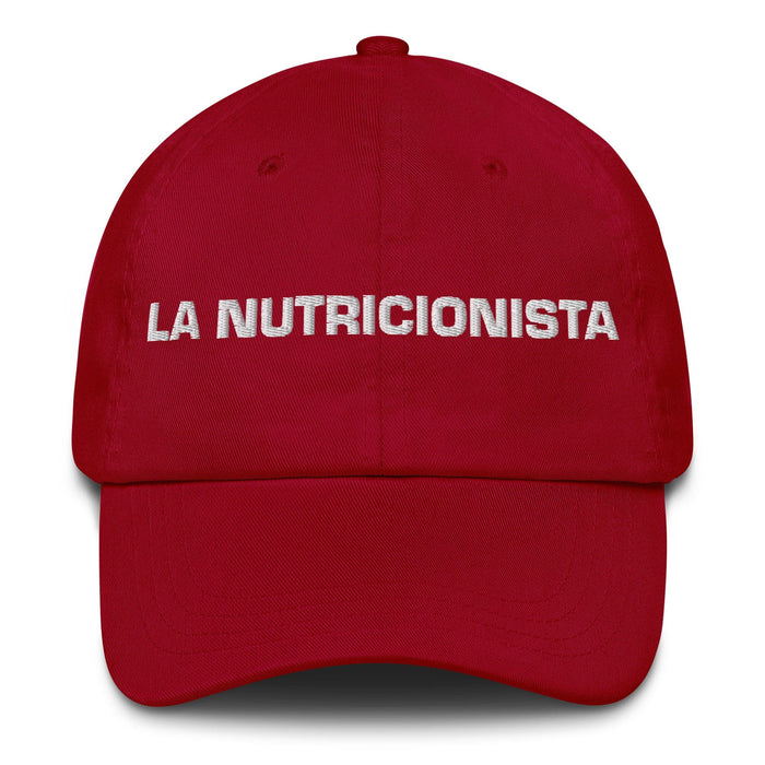 La Nutricionista The Nutritionist Mexican Spanish Pride Gift Regalo Dad Hat Mexicada Cranberry