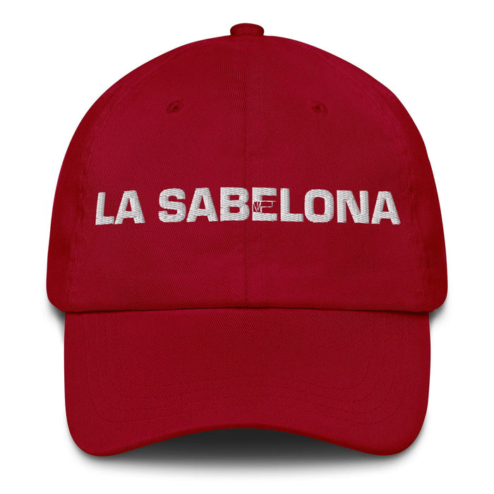 La Sabelona The Know-It-All Mexican Spanish Pride Gift Regalo Dad Hat Mexicada Cranberry