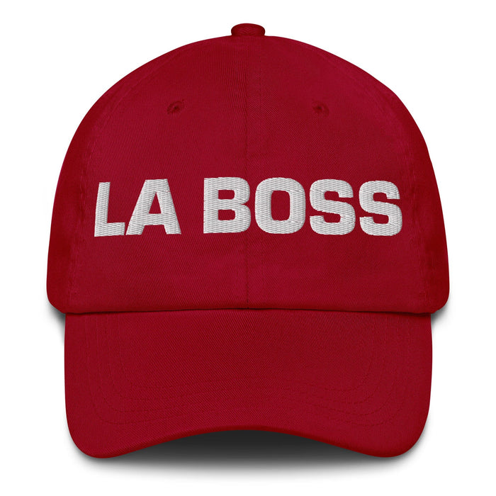 La Boss The Boss Mexican Spanish Pride Gift Regalo Dad Hat Mexicada Cranberry